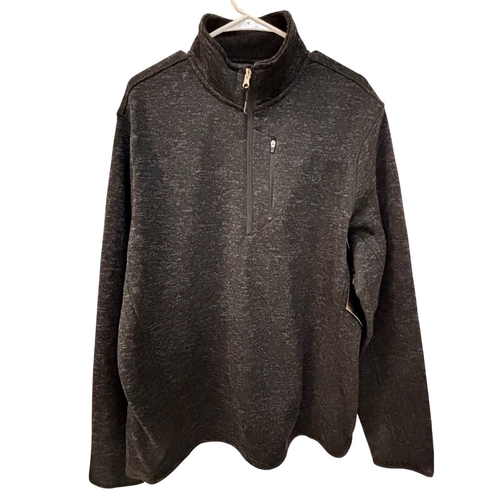 Fila‎ Mens Quarter Zip Pullover Charcoal Heather Gray 2015 Cleveland Masters NEW